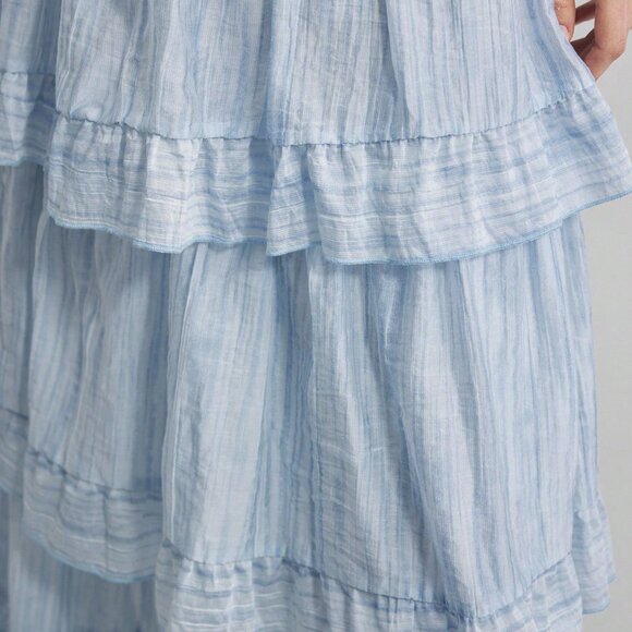 Blue Casual Ruffled Women's Multi-Layer Ruffled Skirt - Picture 6 of 6